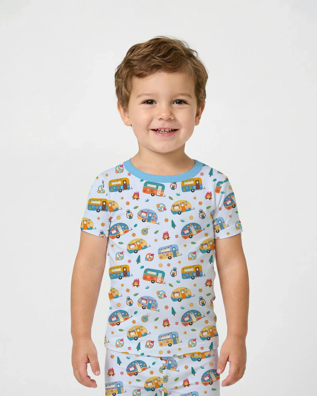 Zweiteiliges, kurzärmliges Pyjama-Set mit Marienkäfern