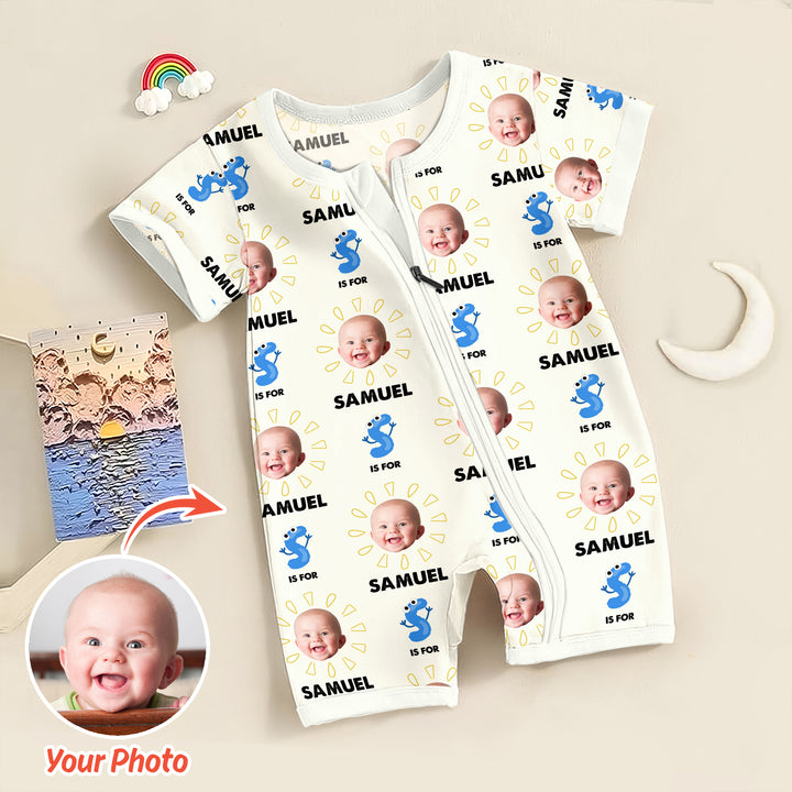 Gerippte Babykleidung mit individuellem Foto - Weich &amp; Skizzenhaft