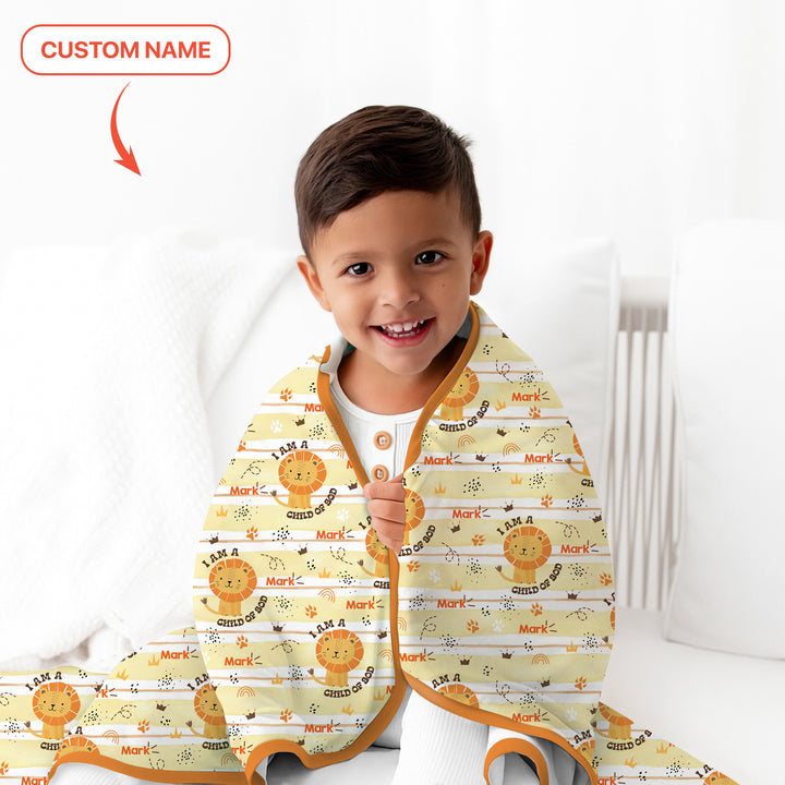 I Am A Child Of God Custom Name Boy Toddler Blanket