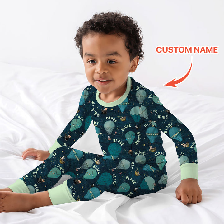 Zweiteiliges Langarm-Pyjama-Set mit Sommerfrüchten