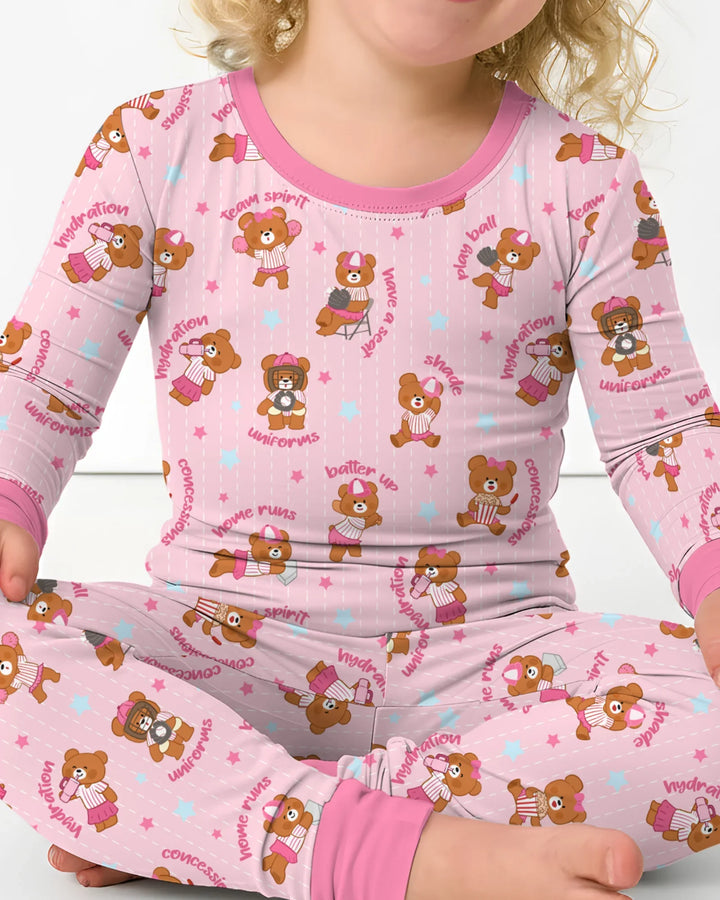 Born To Play Baseball Bamboo Two Piece Long Sleeve Pajama Set