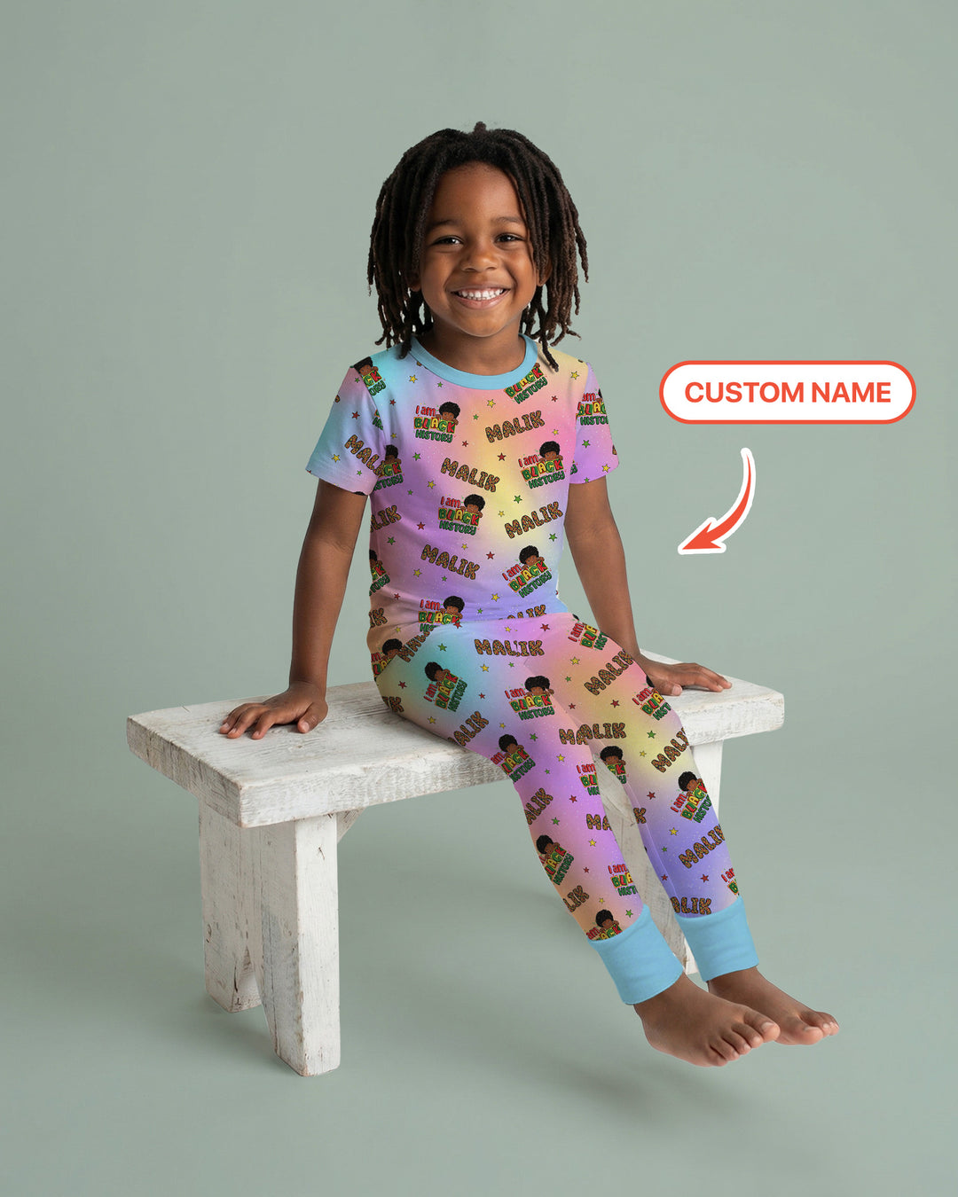 Custom Name I Am Black History Custom Two Piece Long Sleeve Pajama Set