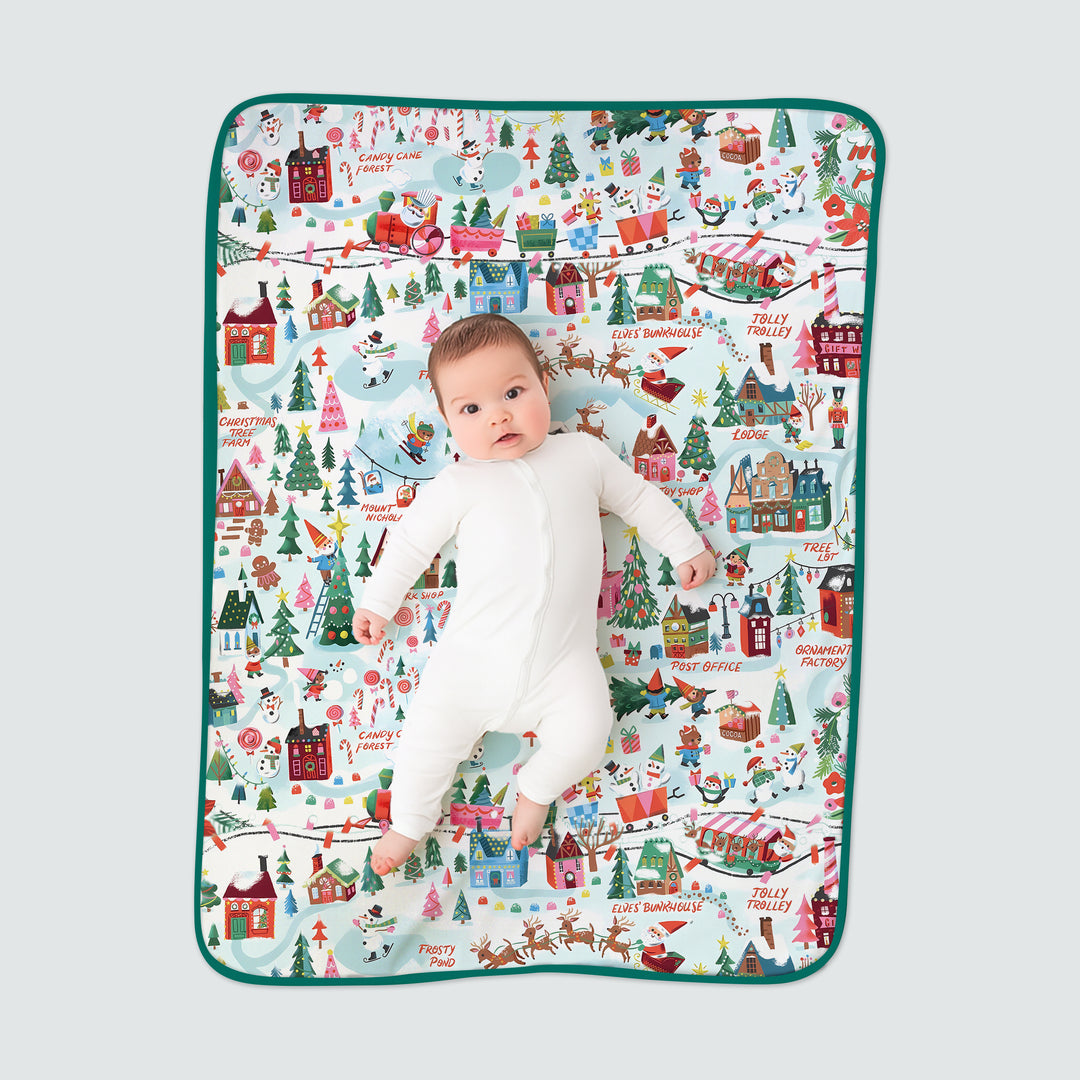 Santa's City Maps Toddler Blanket