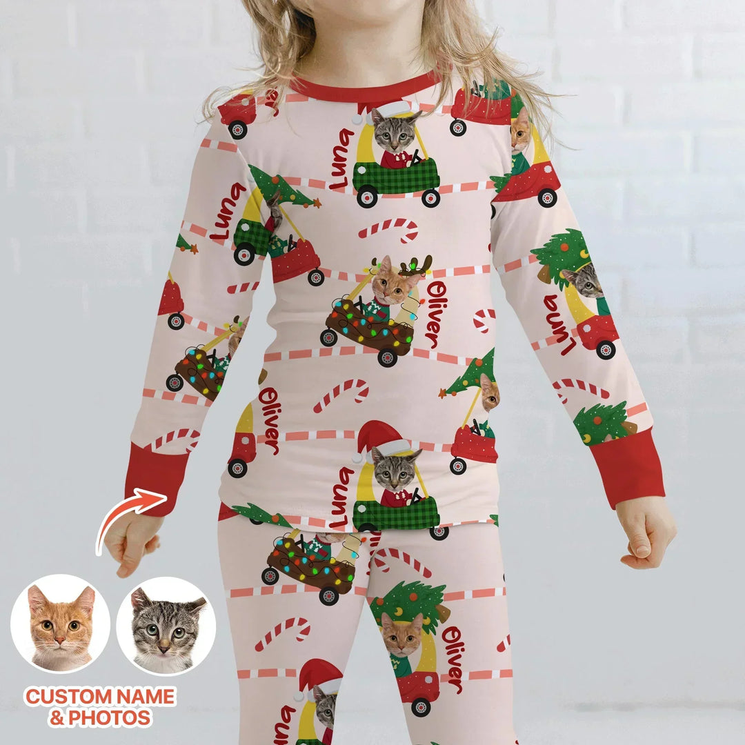 Zweiteiliges Langarm-Pyjama-Set mit Sommerfrüchten