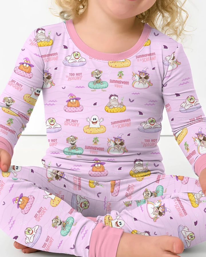 Zweiteiliges Langarm-Pyjama-Set mit Sommerfrüchten