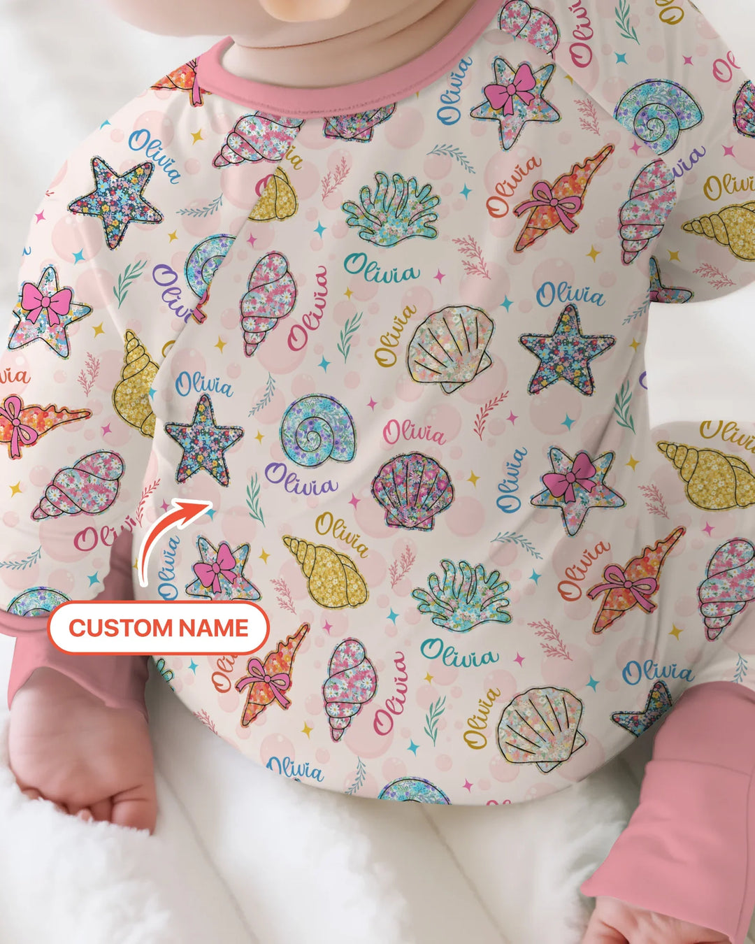Custom Name Seaside Wildflower Summer Bamboo Convertible Zippy