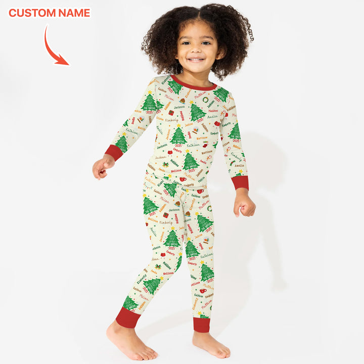 Zweiteiliges Langarm-Pyjama-Set mit Sommerfrüchten