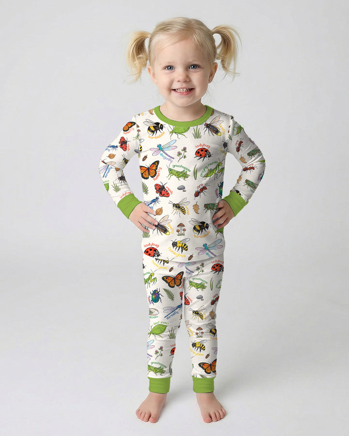 Bug Learning Bamboo Two Piece Long Sleeve Pajama Set