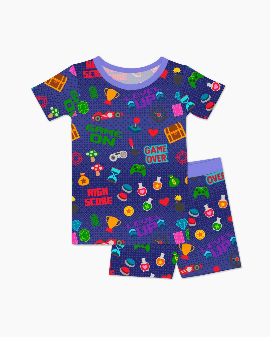 Gamer Mode On Family Matching Bamboo Two Piece Short Sleeve Shorts Pajama Set