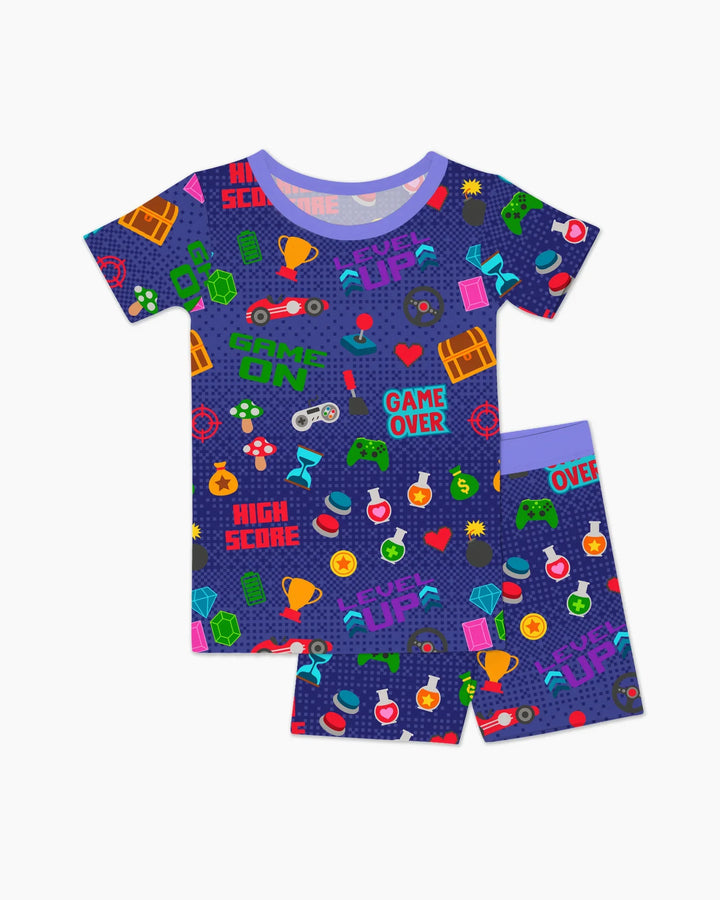 Gamer Mode On Family Matching Bamboo Two Piece Short Sleeve Shorts Pajama Set