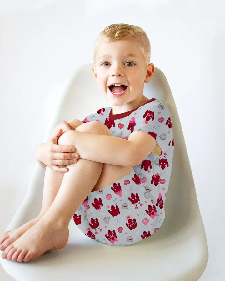 Dachshund Is My Valentine Two Piece Short Sleeve Shorts Pajama Set