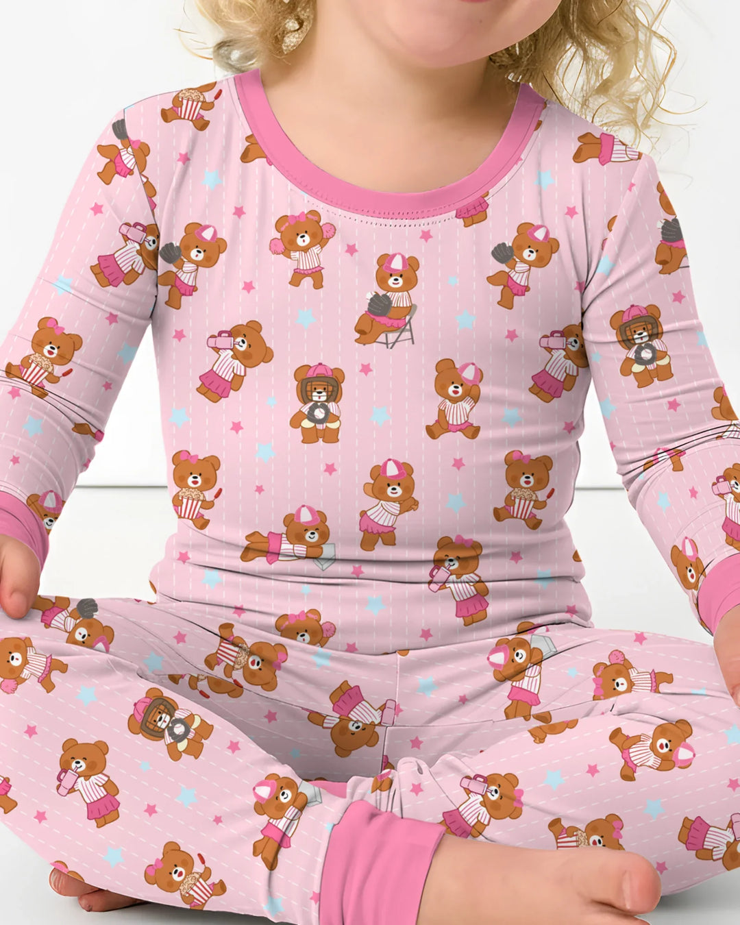 Born To Play Baseball Bamboo Two Piece Long Sleeve Pajama Set