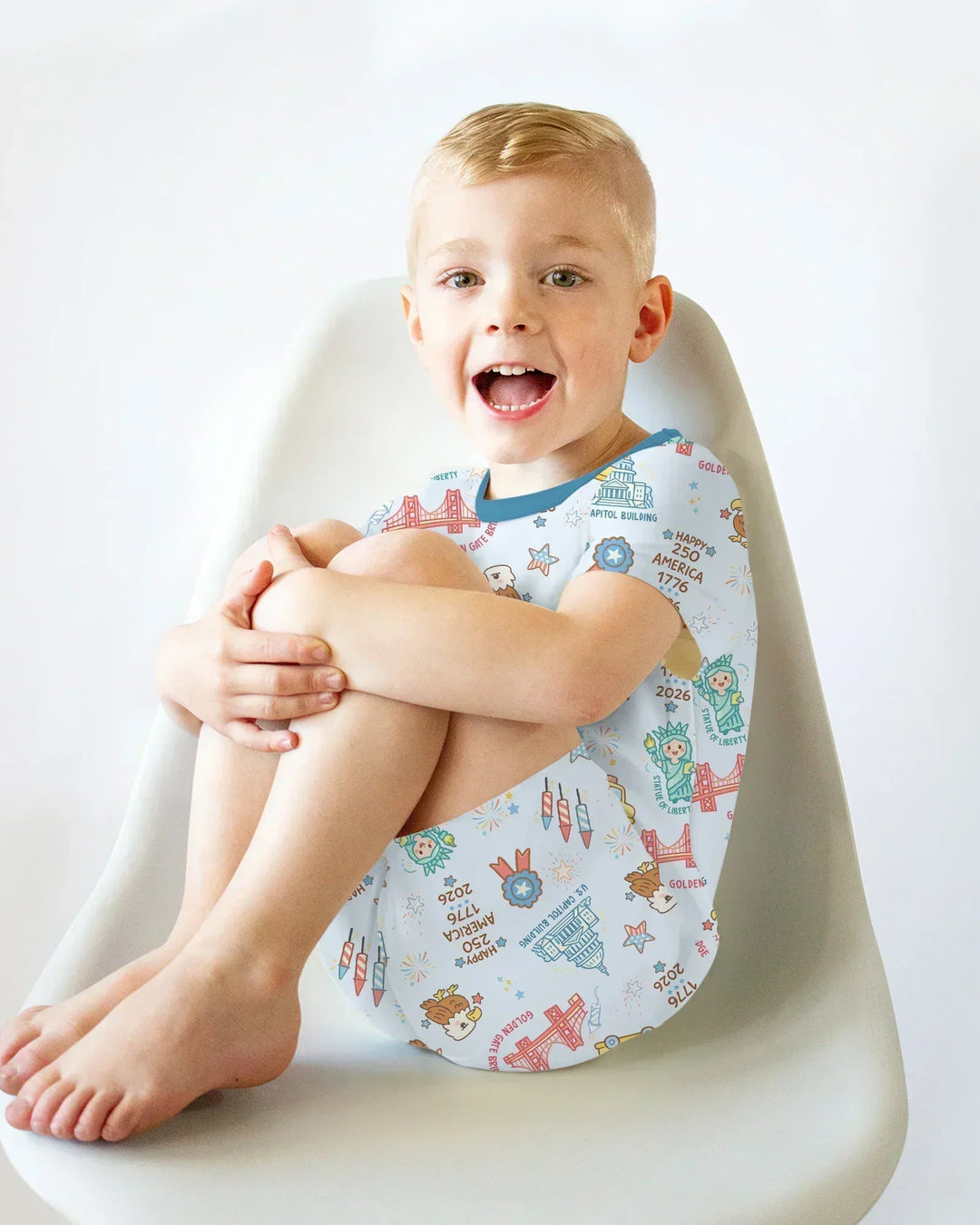 250 Years Of Freedom Two Piece Short Sleeve Shorts Pajama Set