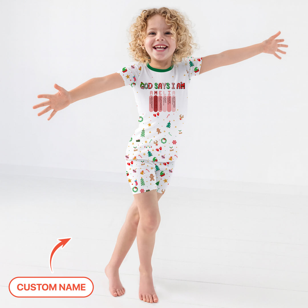 Zweiteiliges Pyjama-Set mit kurzen Ärmeln und Shorts im Sommer-Design