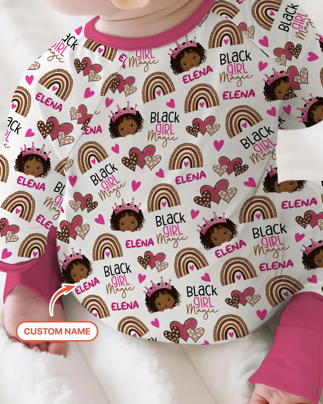 Custom Name Black Girl Magic Bamboo Convertible Zippy