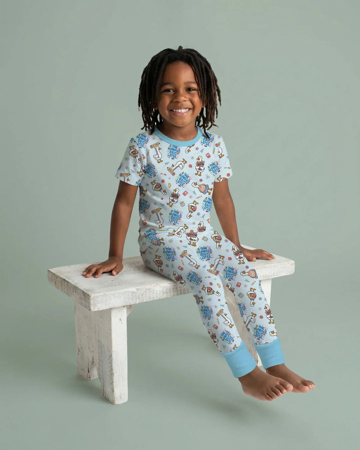 One Hundred Days Later Silly Goose Two Piece Short Sleeve Pajama Set