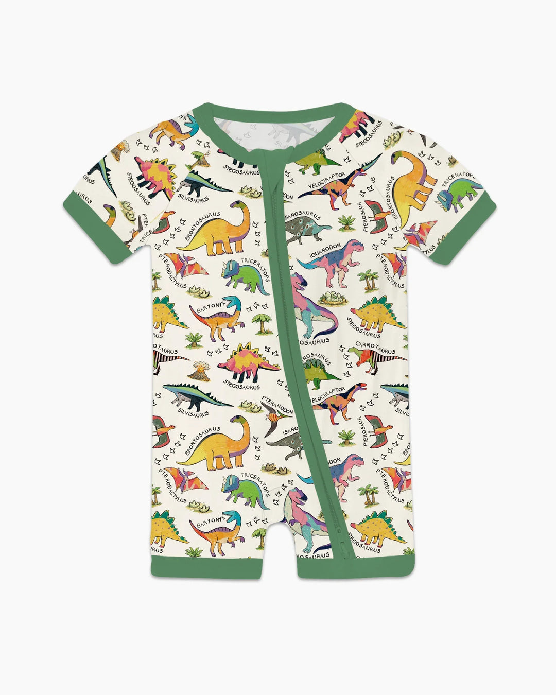 All The Dino Types Bamboo Shorty Zippy
