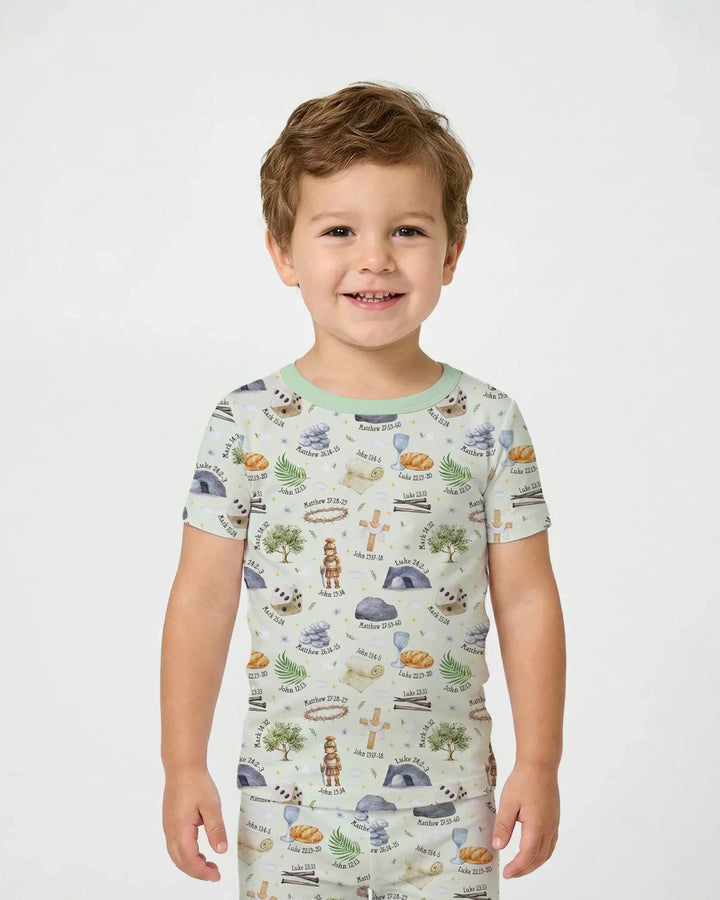 Zweiteiliges, kurzärmliges Pyjama-Set mit Marienkäfern