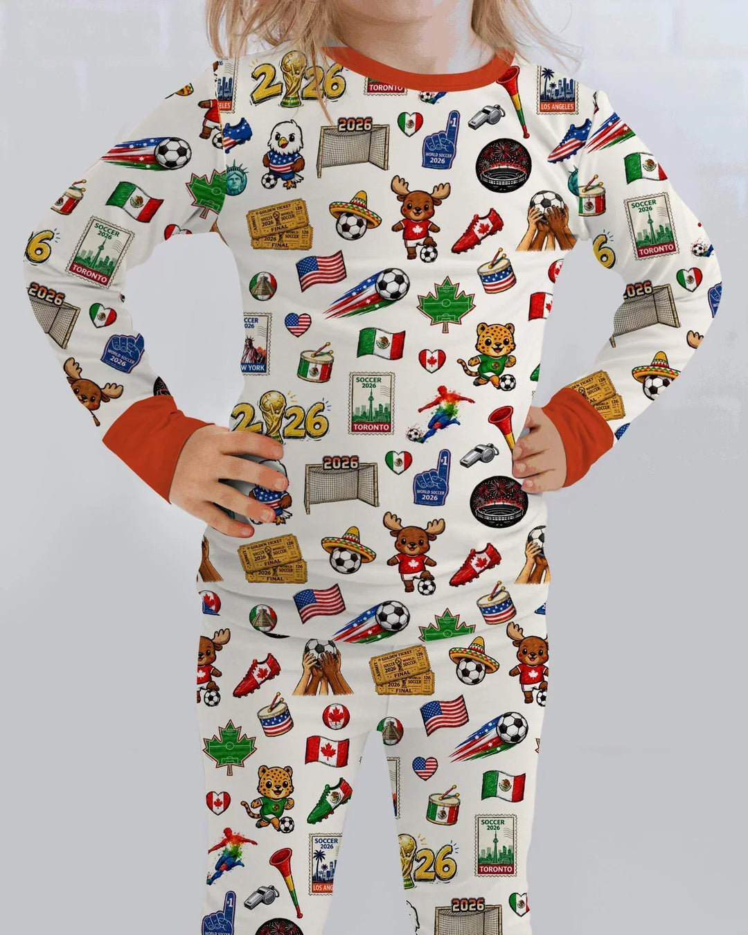 Zweiteiliges Langarm-Pyjama-Set mit Sommerfrüchten