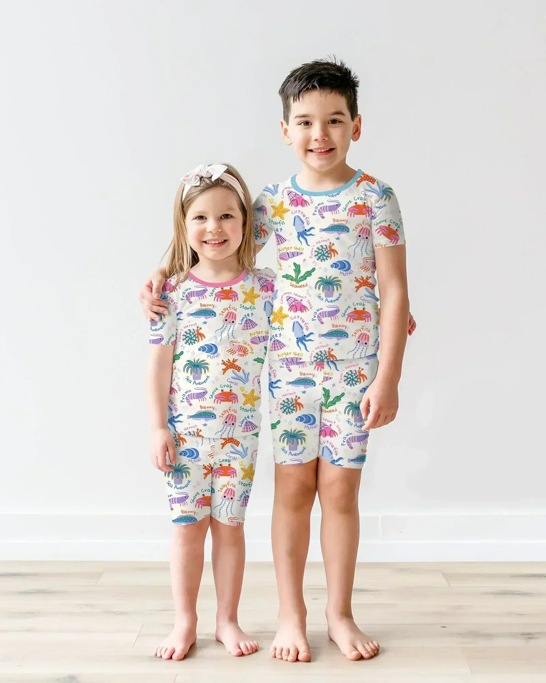 Tide Pool Pals Bamboo Two Piece Short Sleeve Shorts Pajama Set