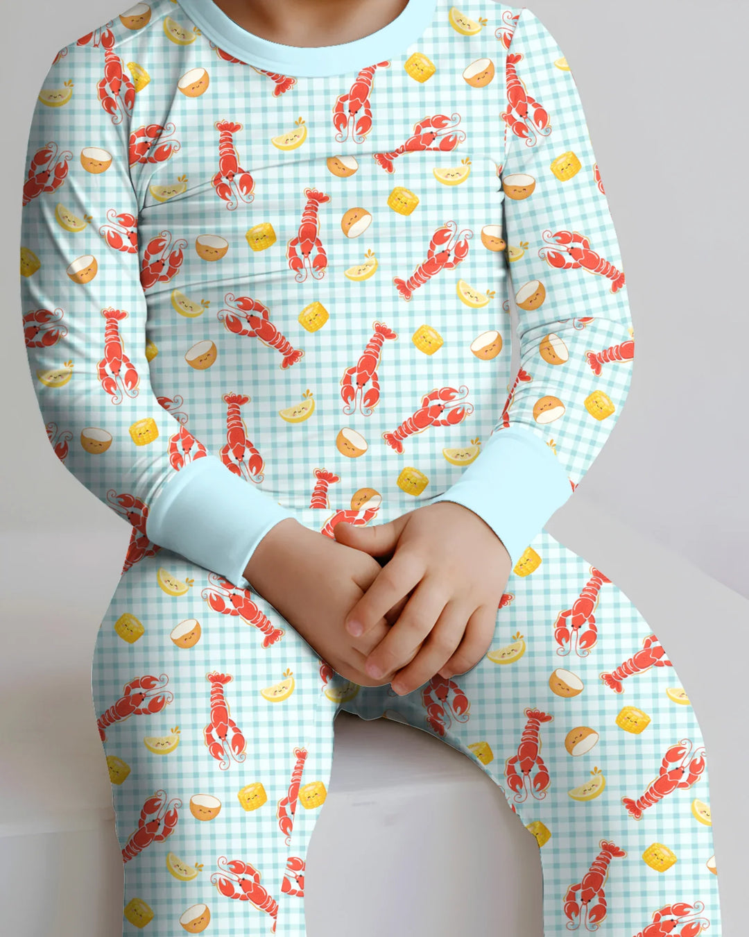 Preppy Crawfish Season Bamboo Two Piece Long Sleeve Pajama Set