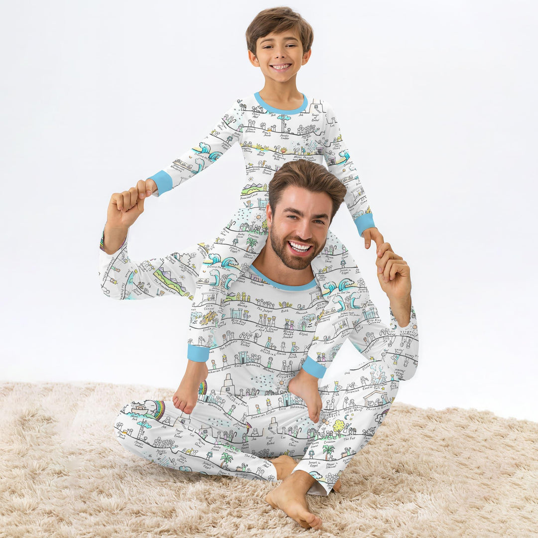Zweiteiliges Langarm-Pyjama-Set mit Sommerfrüchten