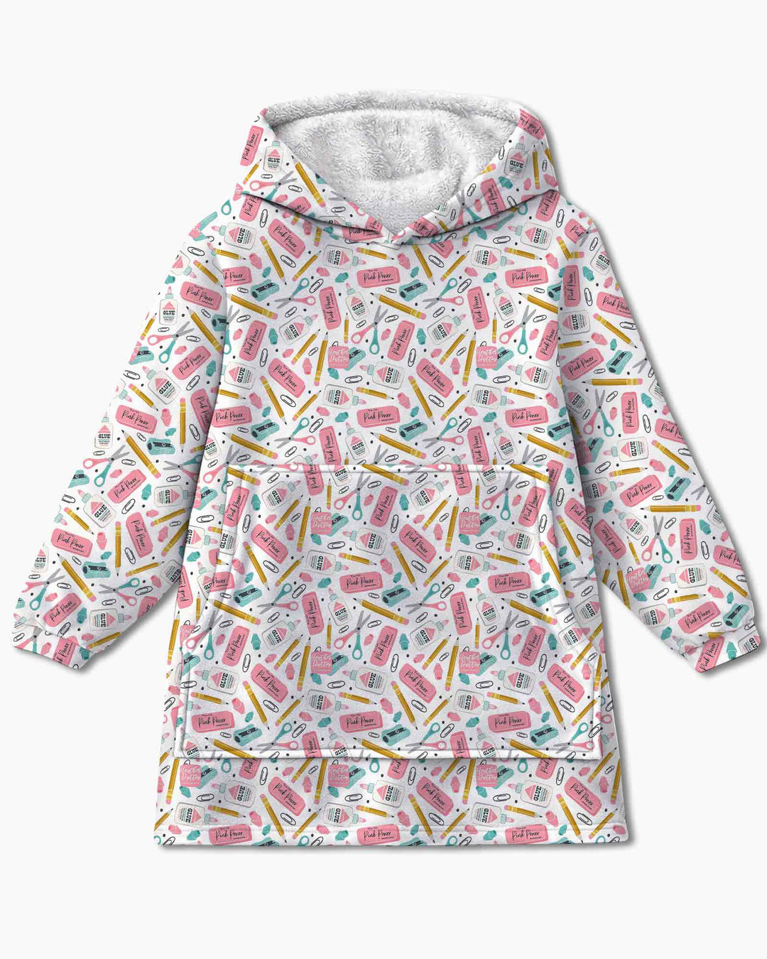 Pink Power School Supplies Bamboo Blanket Hoodie