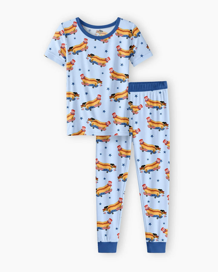Conjunto de pijama de dos piezas de manga corta de bambú