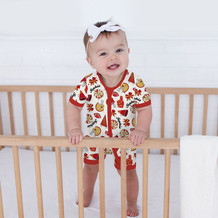 Custom Name Football Cheerleader Shorty Zippy