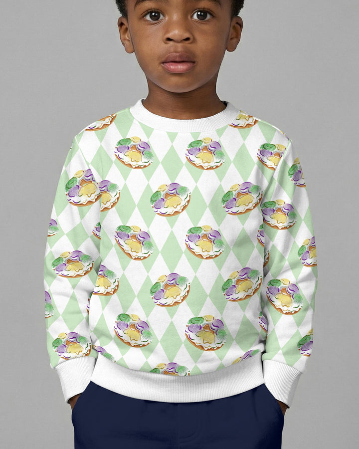 Mardi Gras Donut Crewneck Sweatshirt