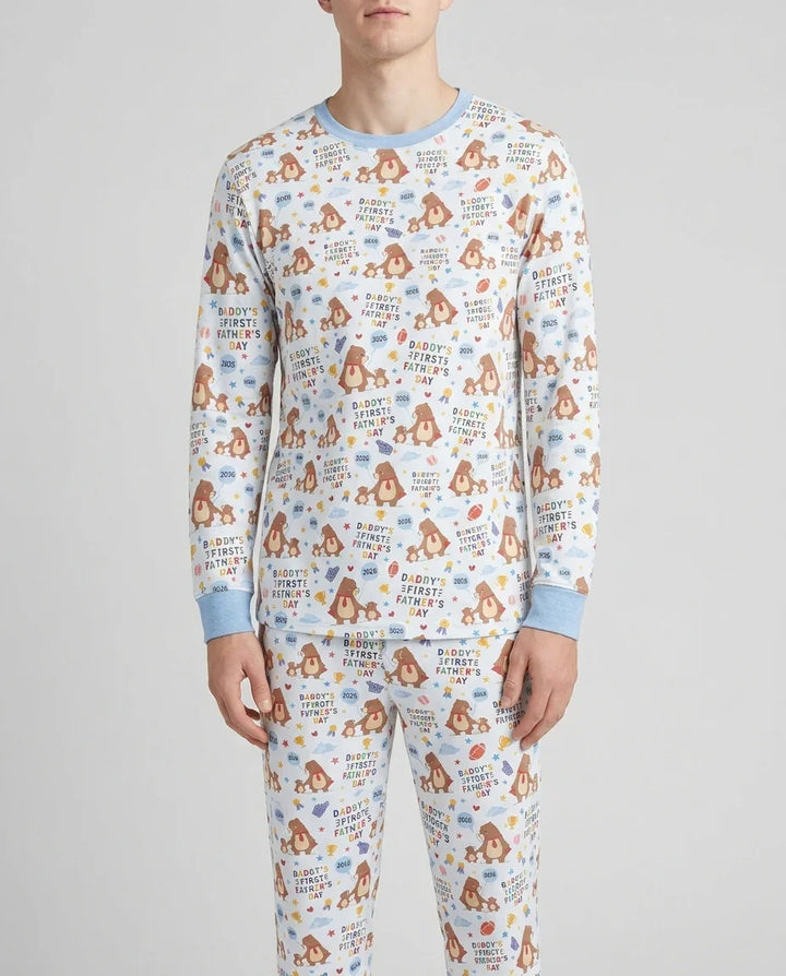 First Father's Day Daddy Bear Family Matching Bamboo Men's Pajama Set