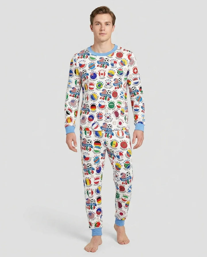 The World Plays Here 2026 Soccer Tour Bamboo Men's Pajama Set