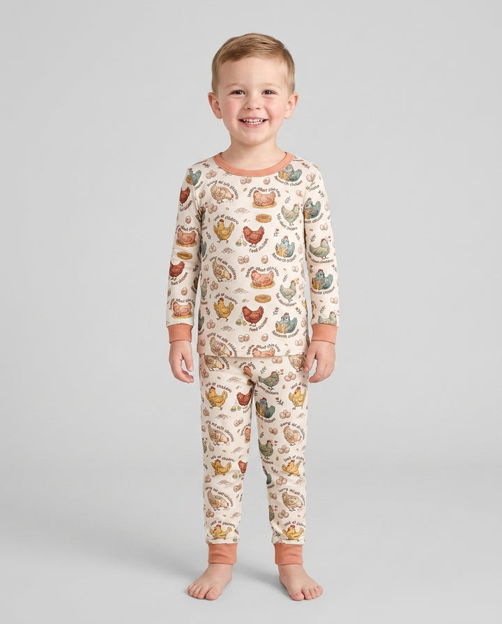Conjunto de pijama de dos piezas de bambú con mangas largas, plantilla PERSONALIZADA