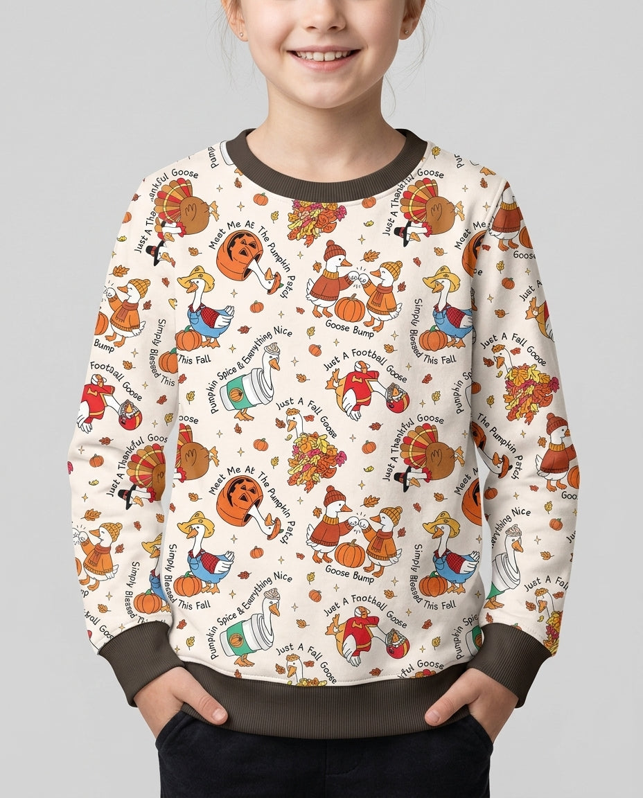 Just A Fall Goose Family Matching Bamboo Crewneck Sweatshirt