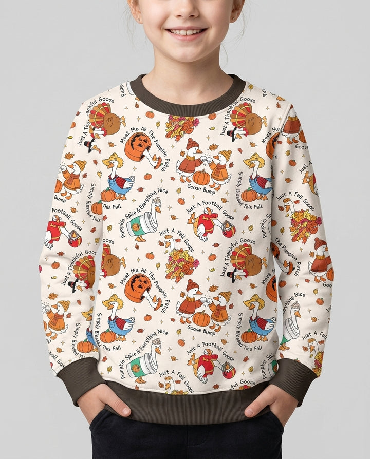 Just A Fall Goose Family Matching Bamboo Crewneck Sweatshirt