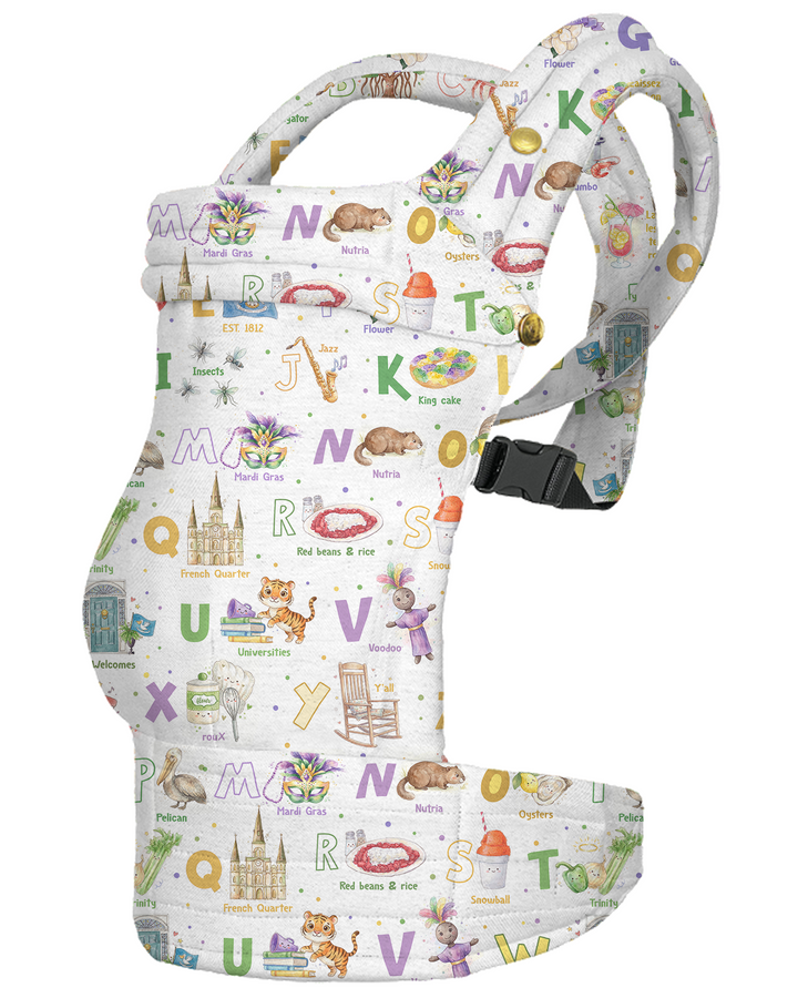 Mardi Gras Alphabet Celebration Baby Carrier