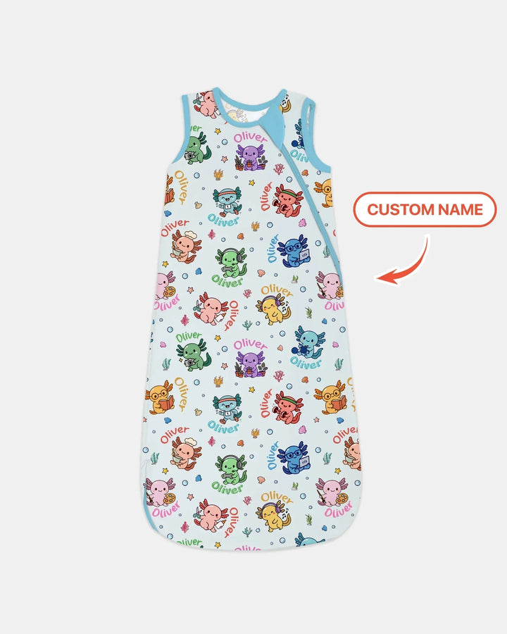 Custom Name Cute Hobby Axolotl Sleep Bag