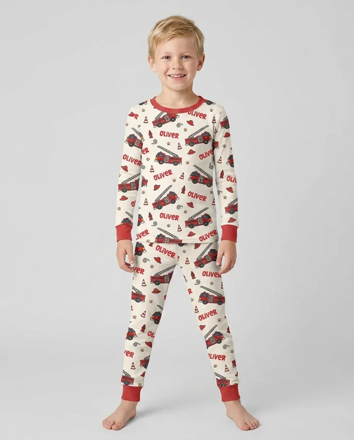 Conjunto de pijama de dos piezas de bambú con mangas largas, plantilla PERSONALIZADA