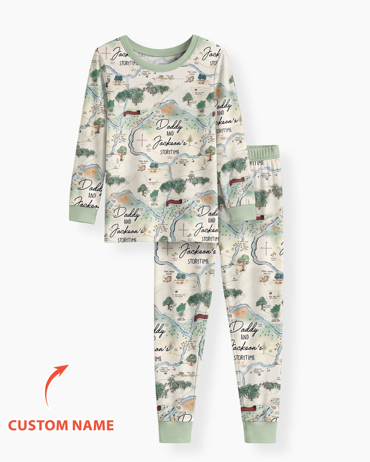 Conjunto de pijama de dos piezas de bambú con mangas largas, plantilla PERSONALIZADA
