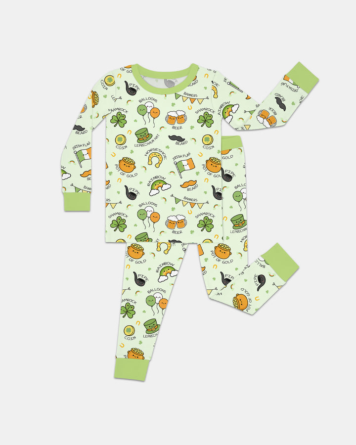 Zweiteiliges Langarm-Pyjama-Set mit Sommerfrüchten
