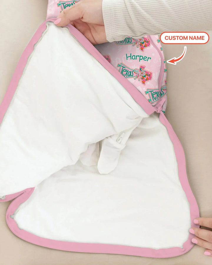 Custom Name Preppy Texas Charm Bamboo Sleep Bag