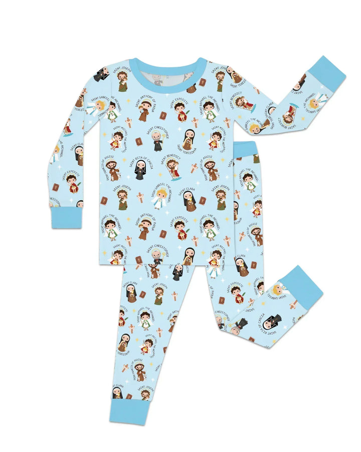 Saints in the Clouds Two Piece Long Sleeve Pajama Set