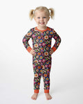 Halloween Flowers Bamboo Two Piece Long Sleeve Pajama Set