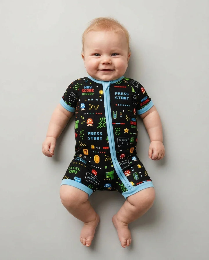 Pixel Game Lover Matching Bamboo Shorty Zippy