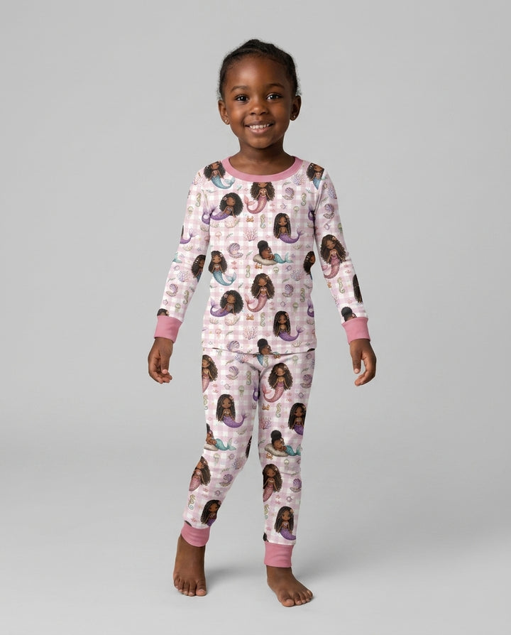Zweiteiliges Langarm-Pyjama-Set mit Sommerfrüchten