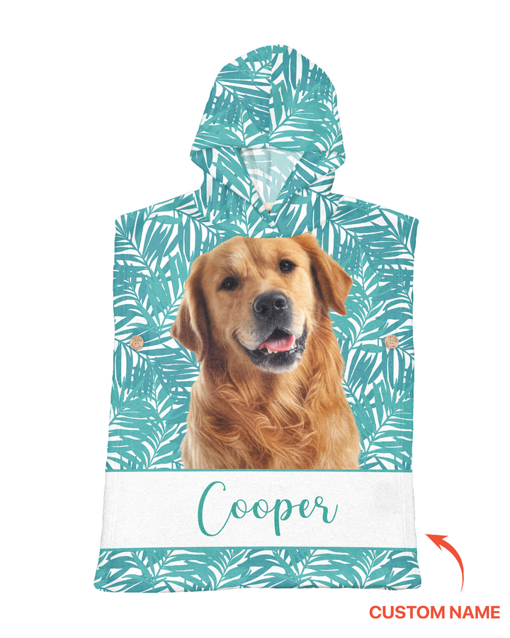 Custom Photo Print Dog Bamboo Swim Poncho