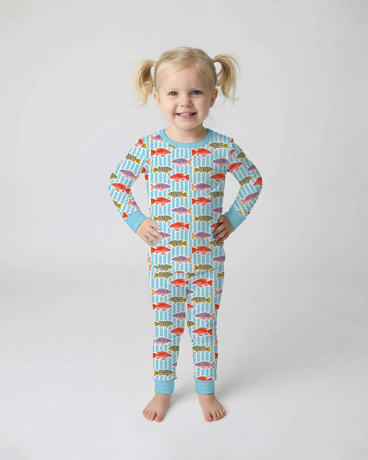 Zweiteiliges Langarm-Pyjama-Set mit Sommerfrüchten