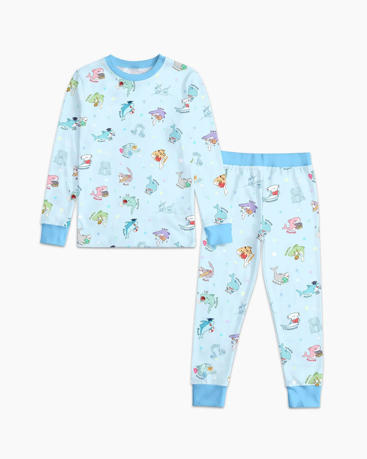 Shark School Bamboo Two Piece Long Sleeve Pajama Set