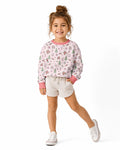 Watercolor Pink Christmas Holidays Christmas Tree Gifts Candy Cane Bamboo Crewneck Sweatshirt