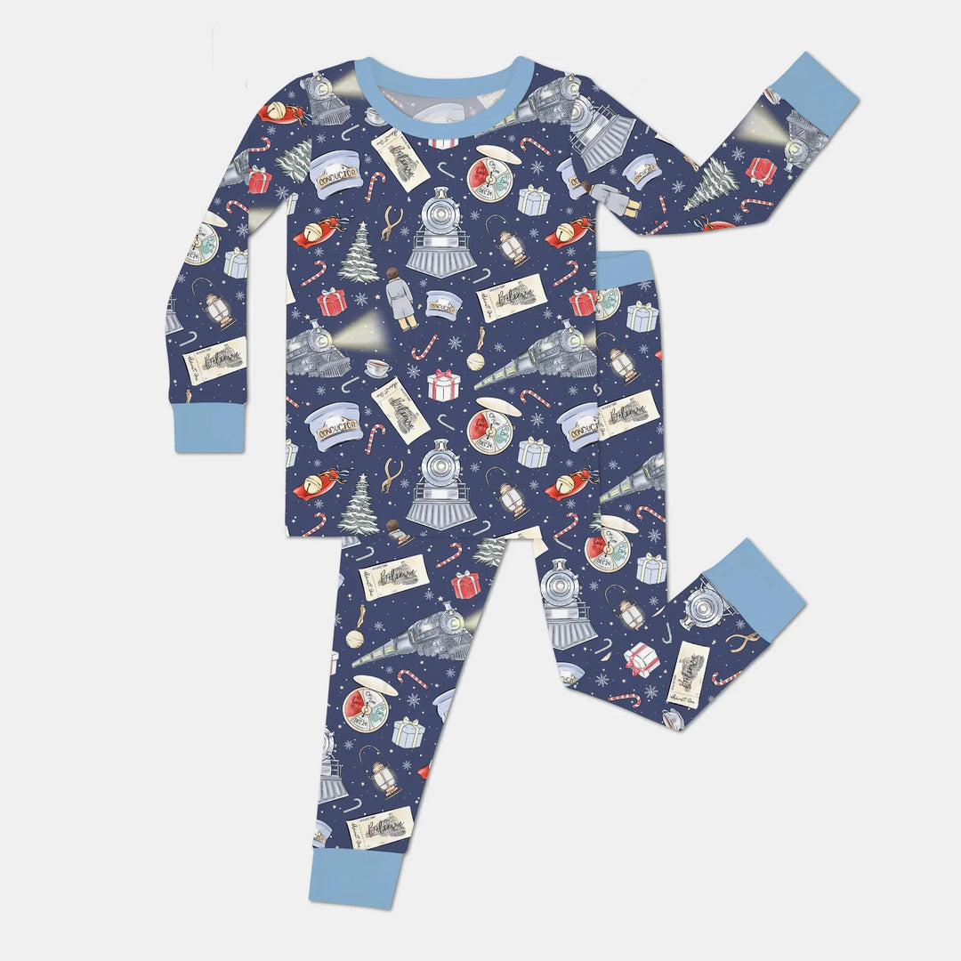 Christmas Train Two Piece Long Sleeve Pajama Set